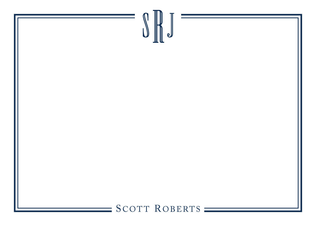 Block Monogram Flat Notecard