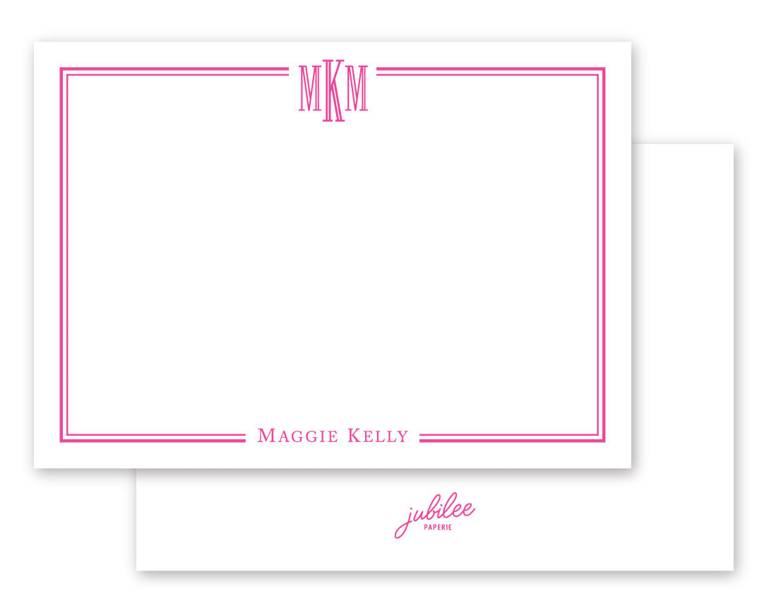 Block Monogram Flat Notecard