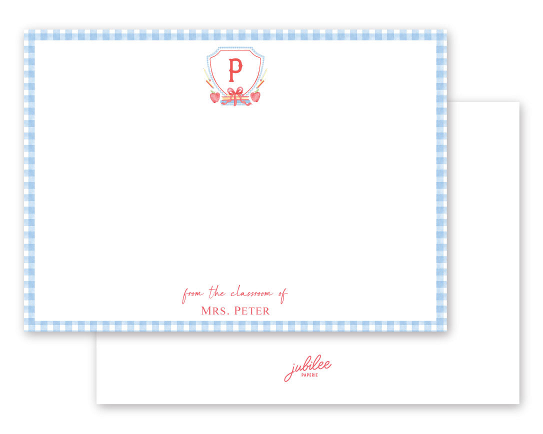 School Plaid Notecard
