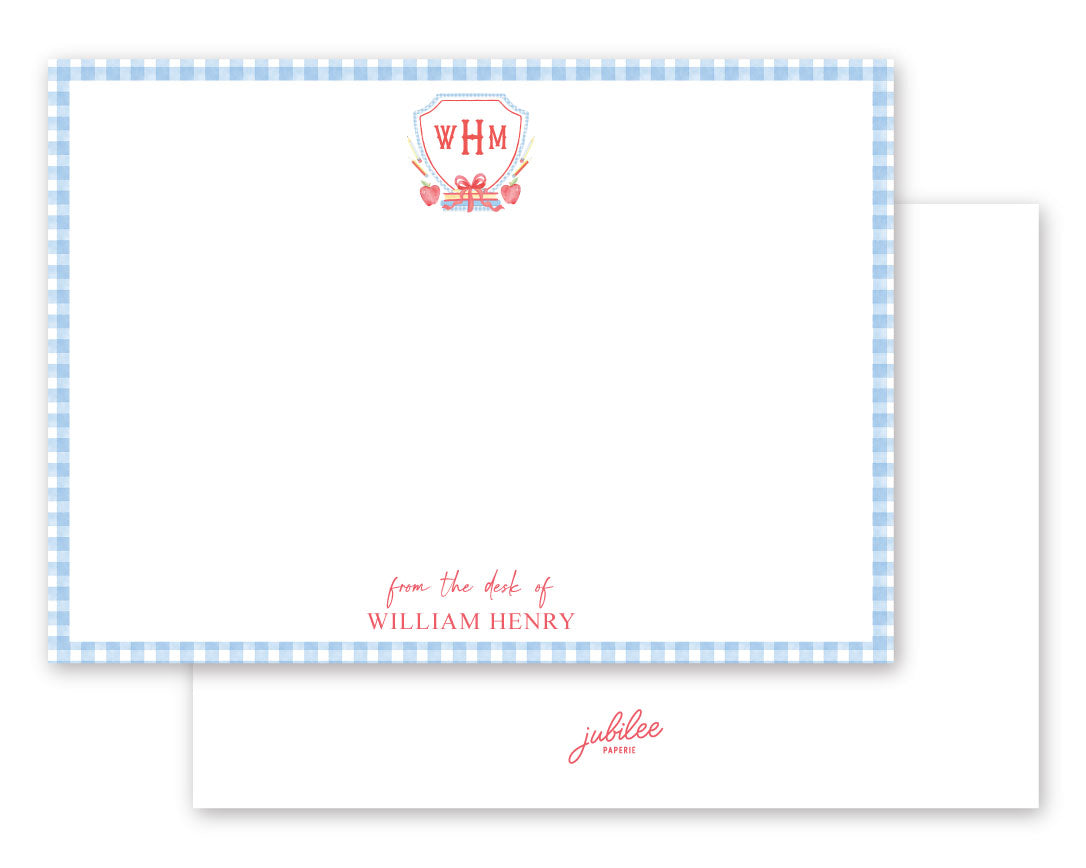 School Plaid Notecard