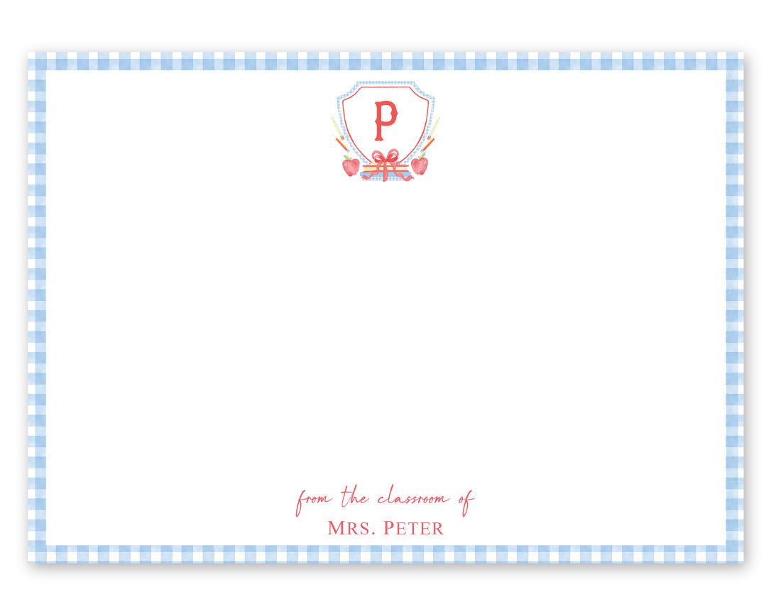 School Plaid Notecard