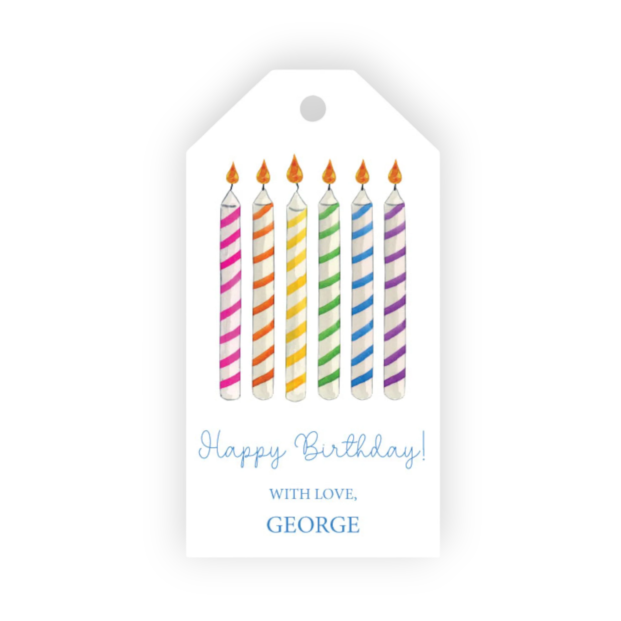 Birthday Candles - Blue Gift Tag