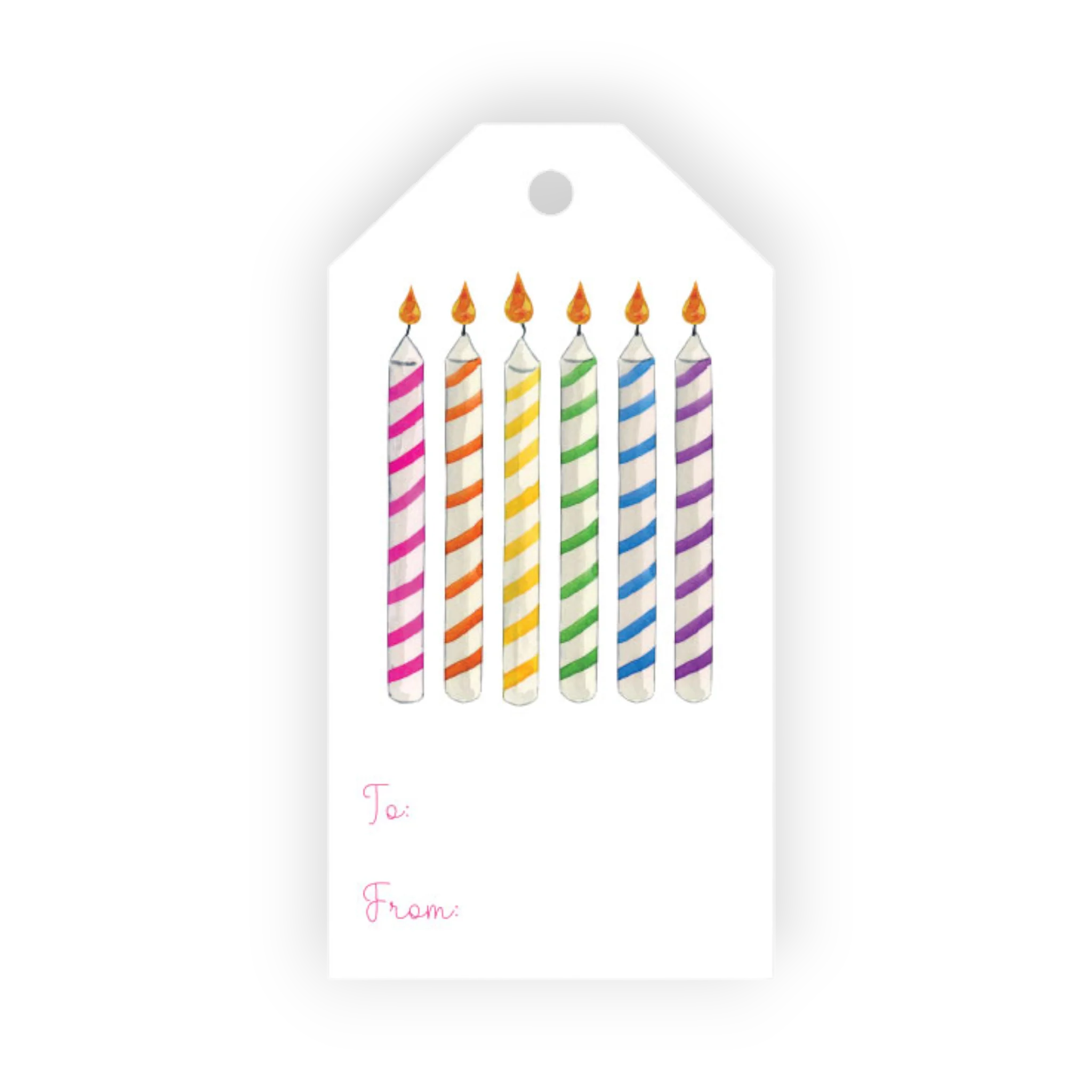 Birthday Candles - Pink Gift Tag