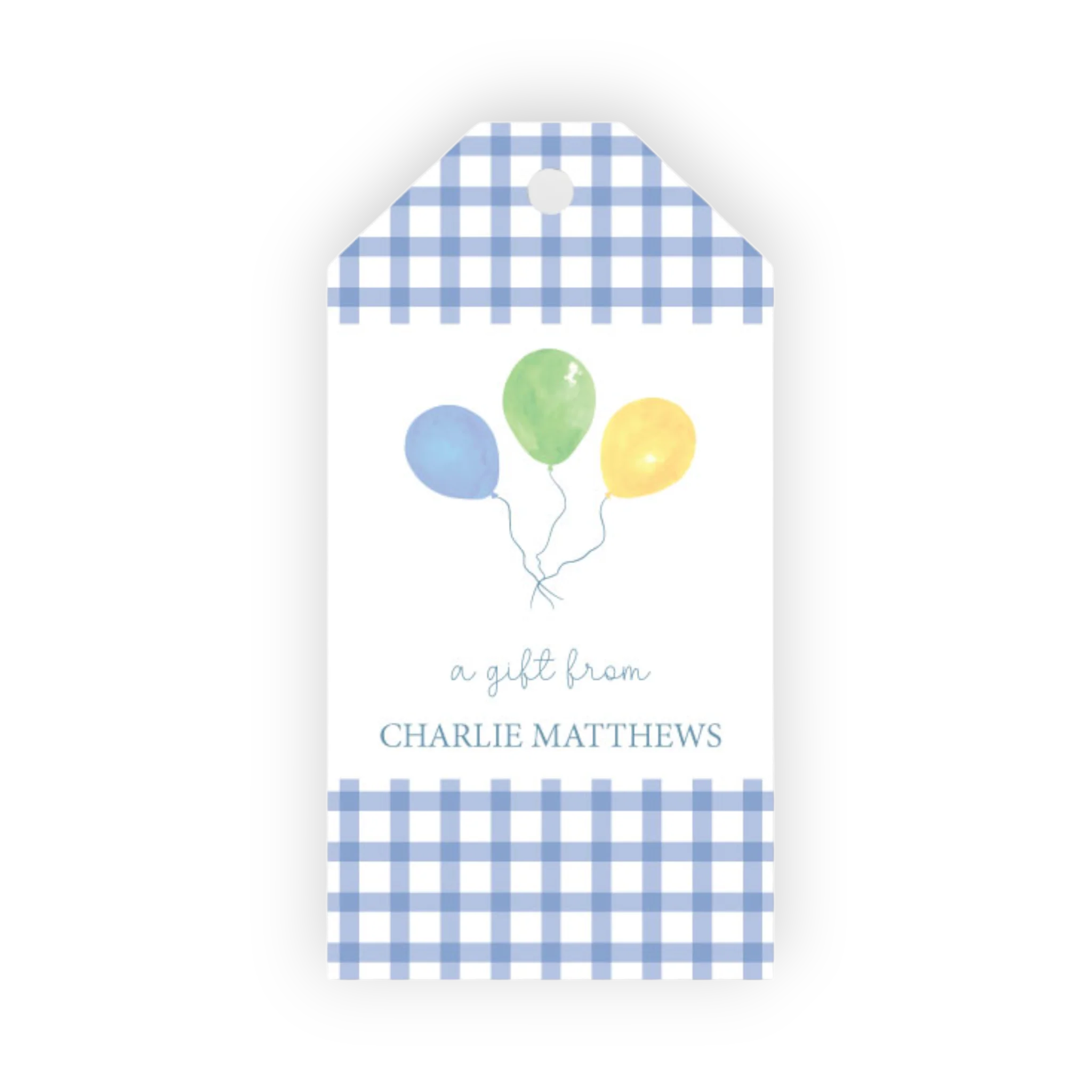 Blue Gingham & Balloons