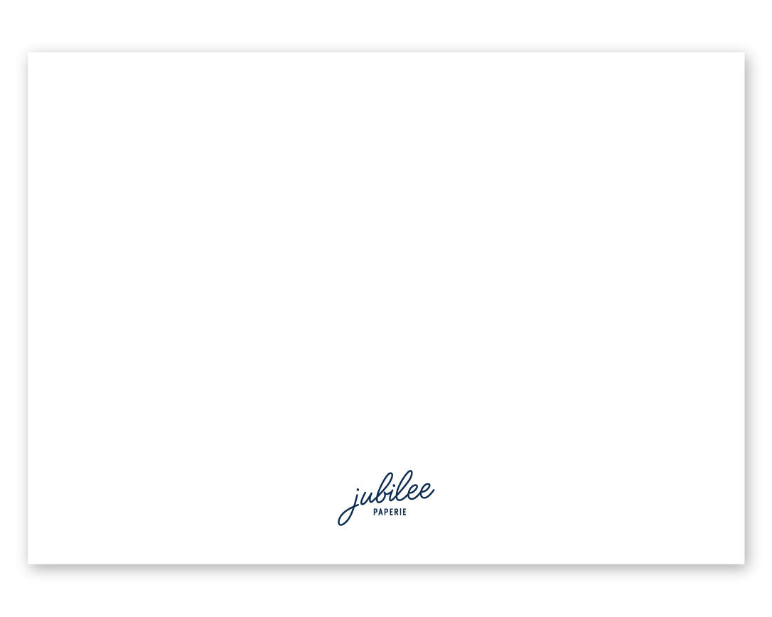 Block Monogram Flat Notecard