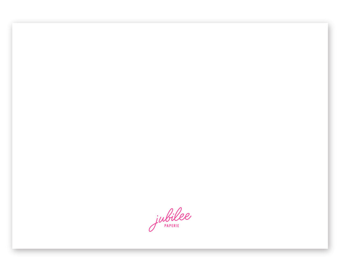 Block Monogram Flat Notecard