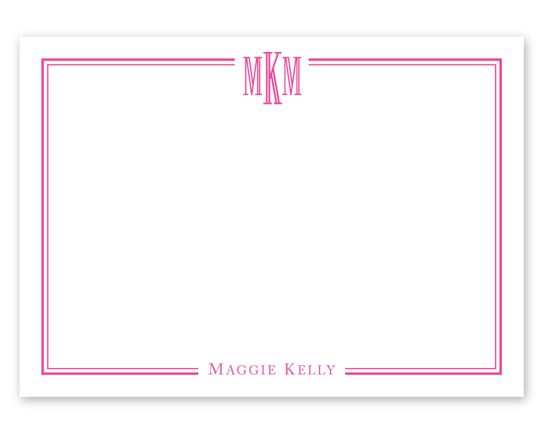 Block Monogram Flat Notecard