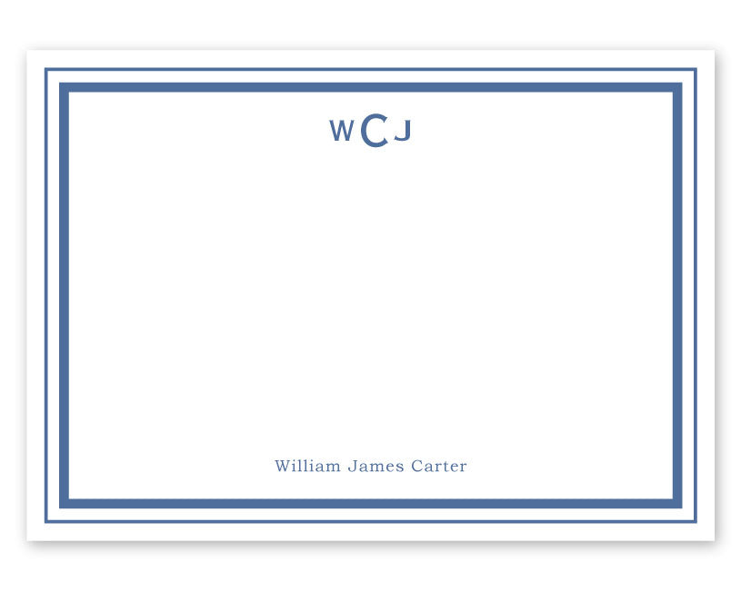 Navy Plaid Notecard
