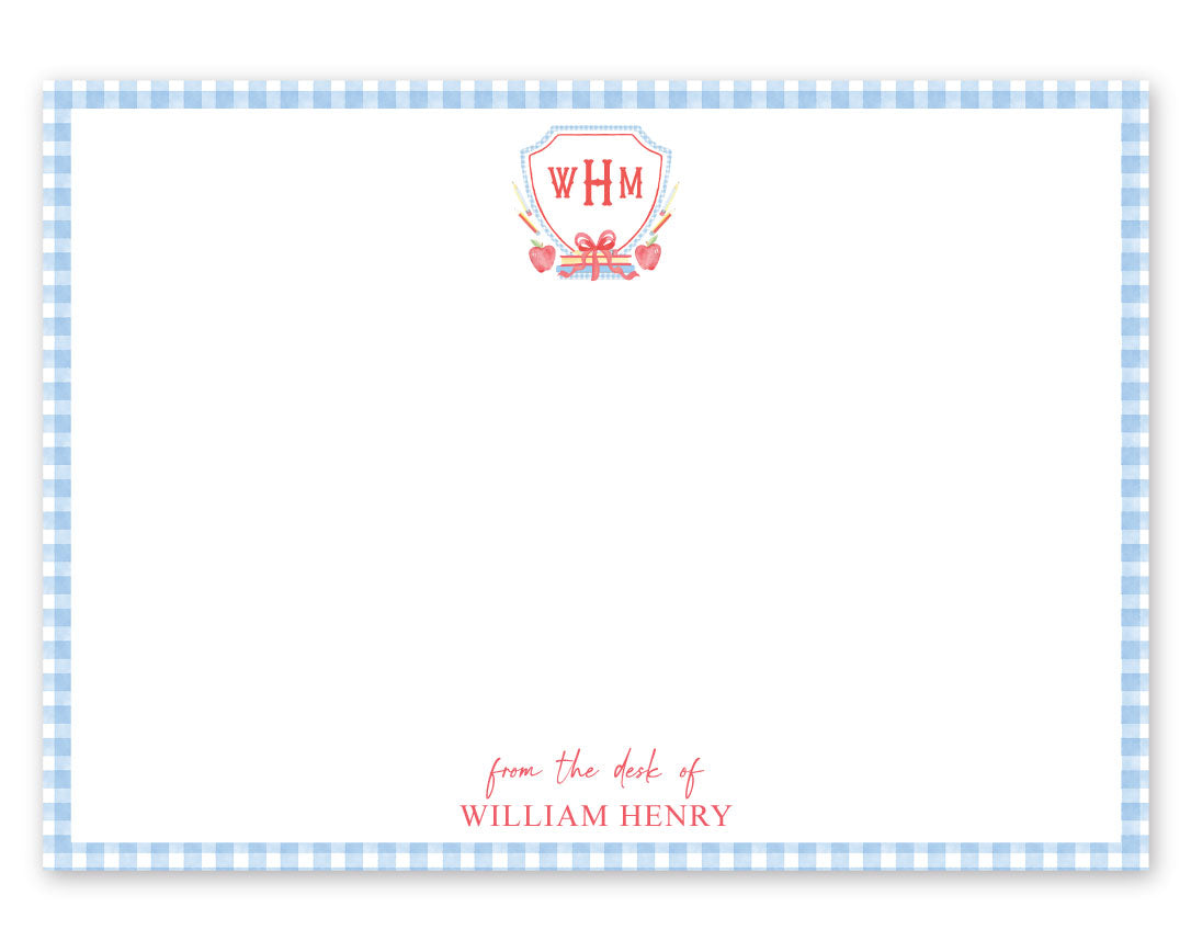 School Plaid Notecard