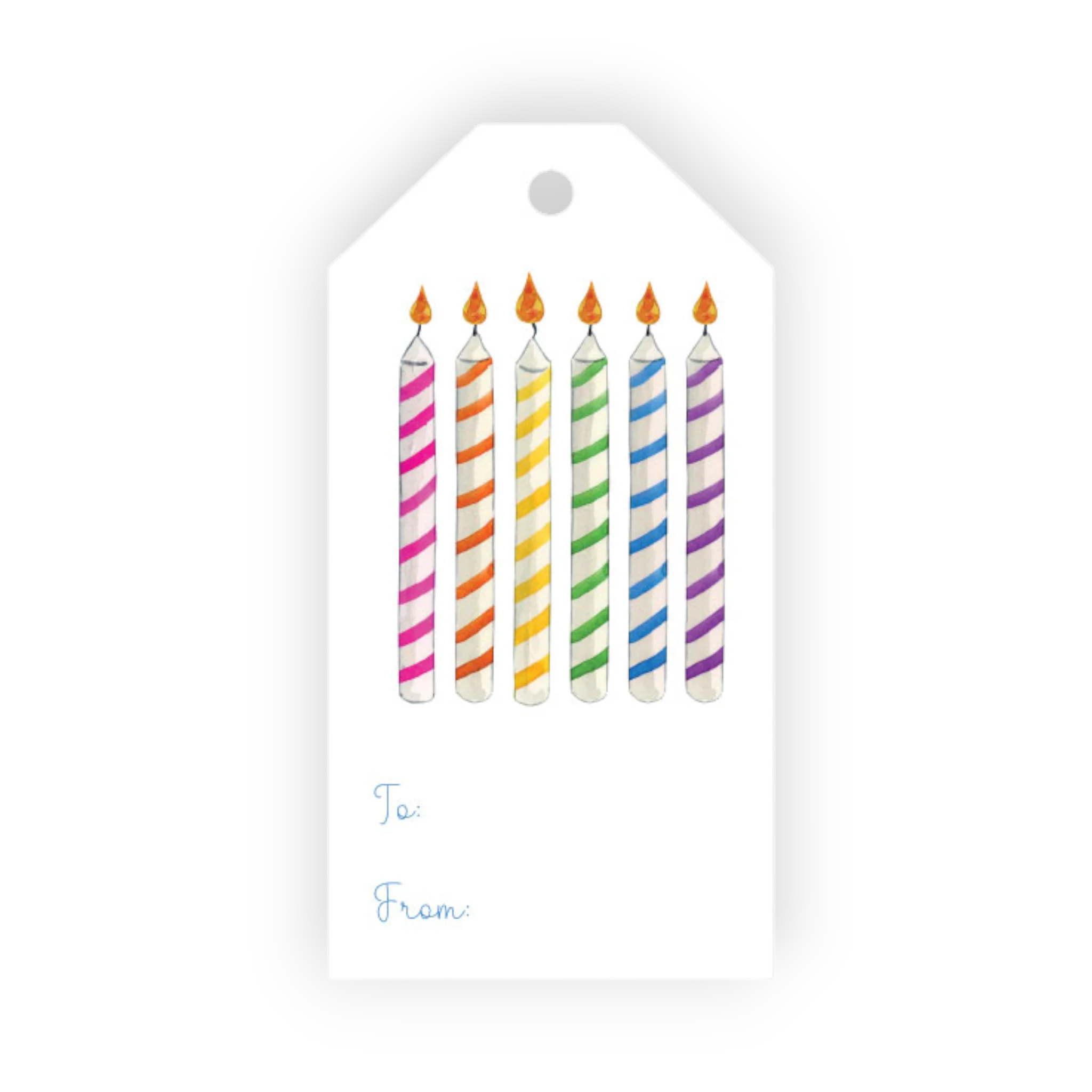 Birthday Candles - Blue Gift Tag