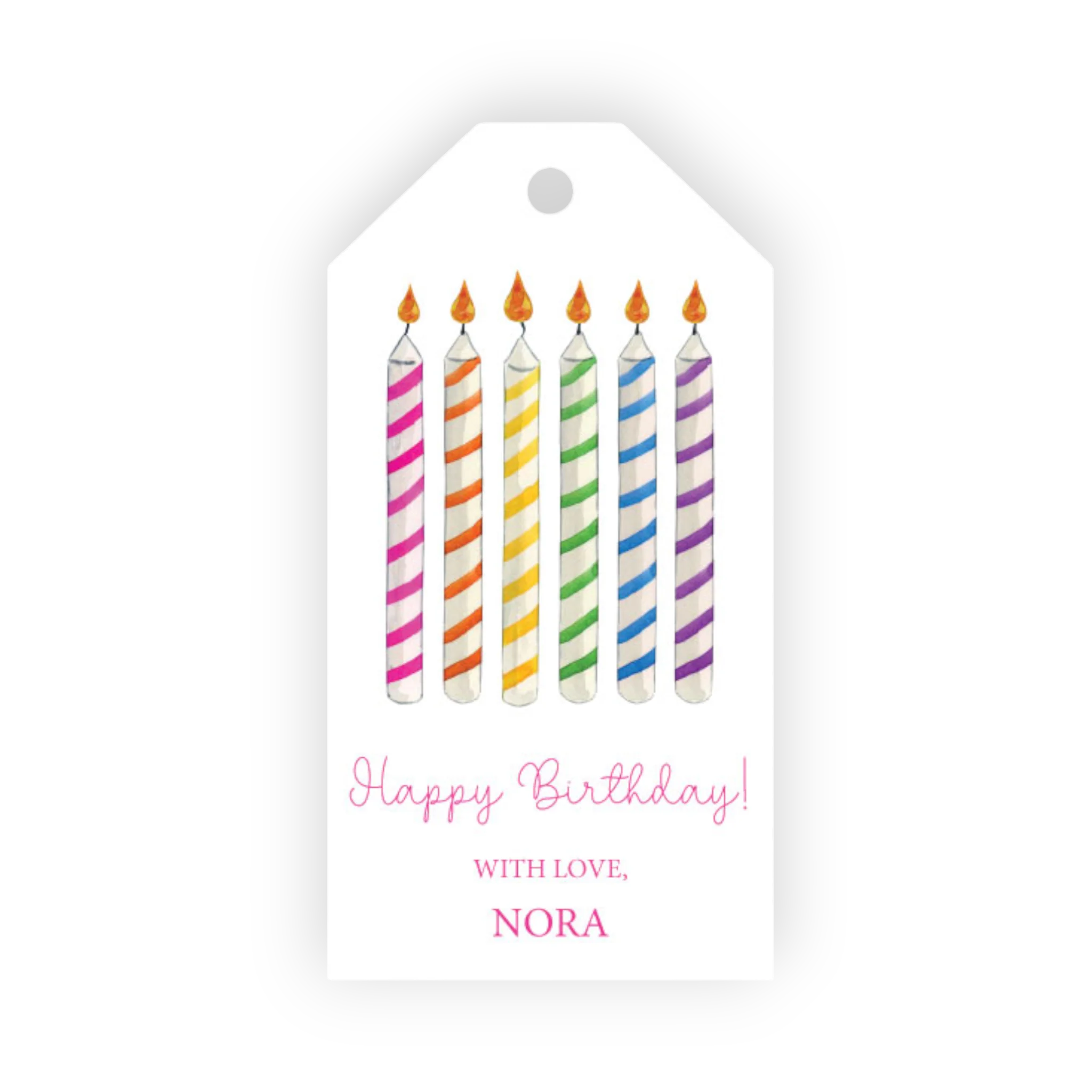 Birthday Candles - Pink Gift Tag