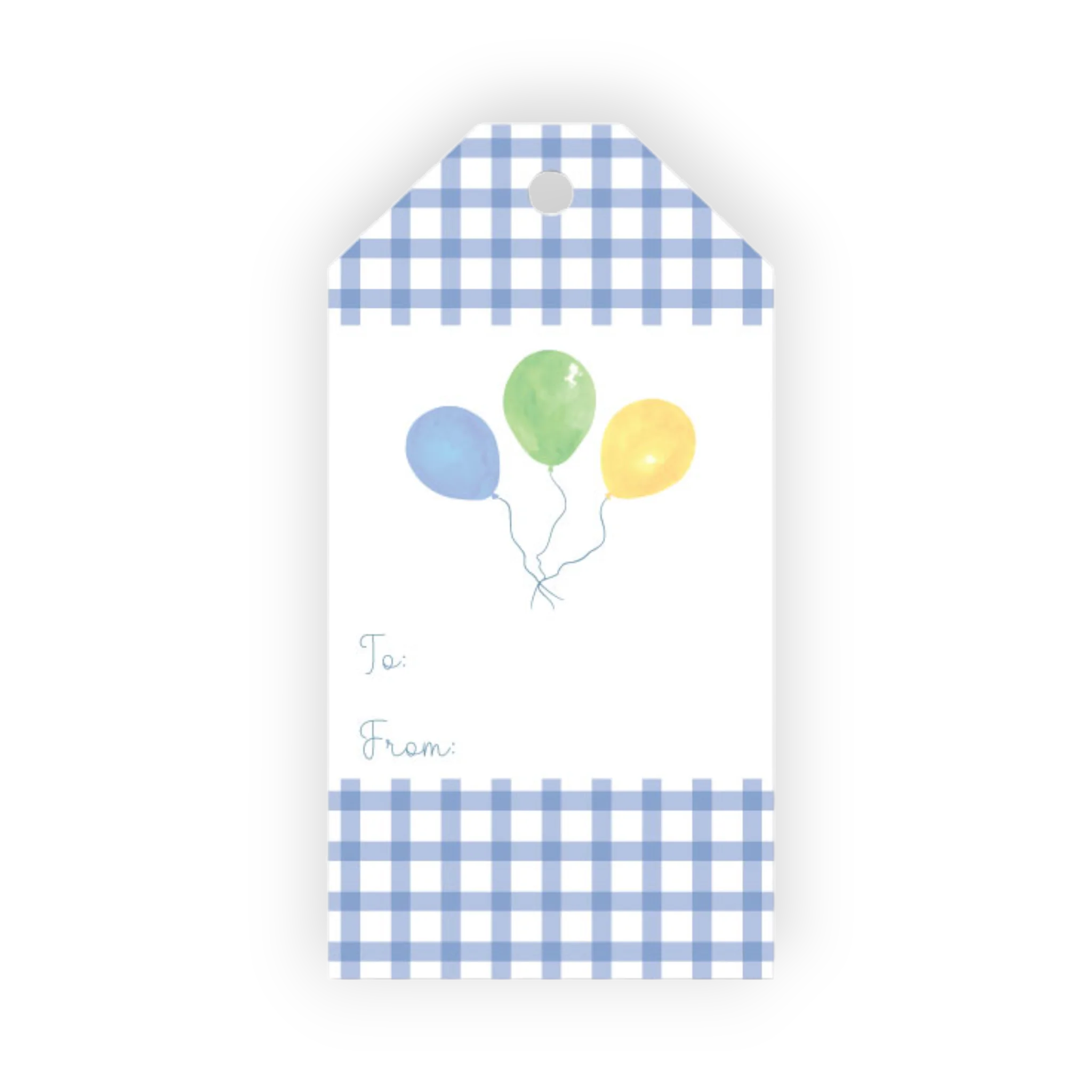 Blue Gingham & Balloons